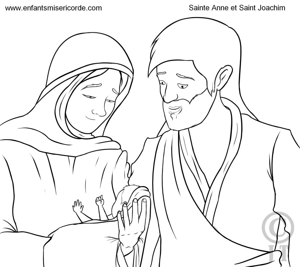 Coloriage Sainte Anne et Saint Joachim | ENFANTS MISERICORDE 7-11 ANS