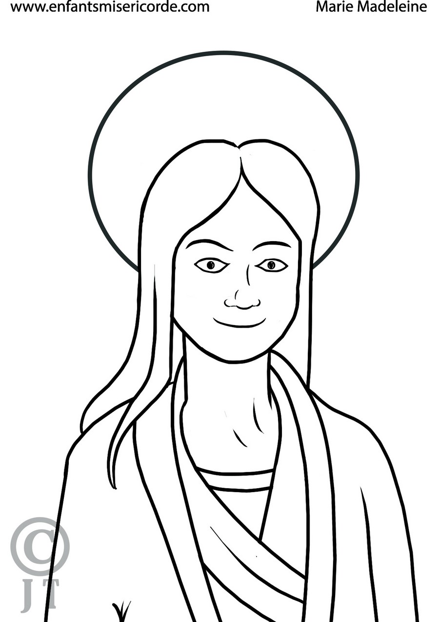 marie madeleine portrait coloriage