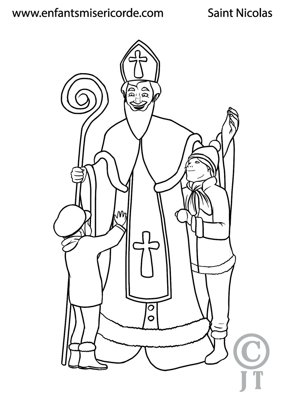 Coloriage saint Nicolas