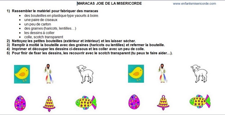 Jeu maracas joie de la Miséricorde